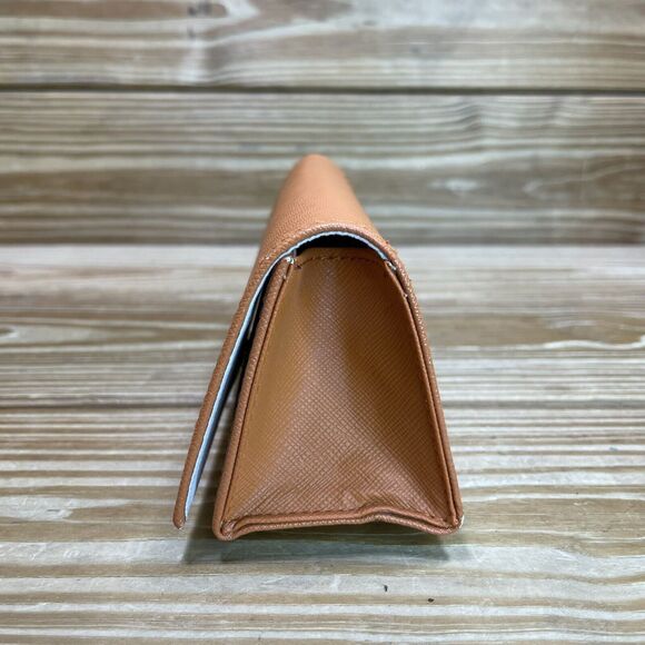 Tory Burch Sunglasses Case Orange Leather Magnetic Eyeglasses Case - Picture 3 of 10